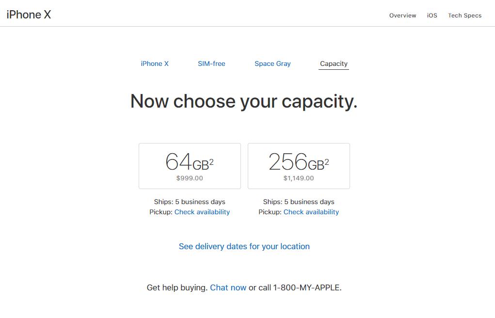 苹果美国开售无锁版iPhone X：6600元起