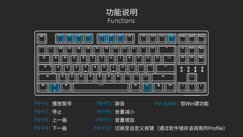 霜天推荐：杜伽K320深空灰cherry樱桃机械键盘